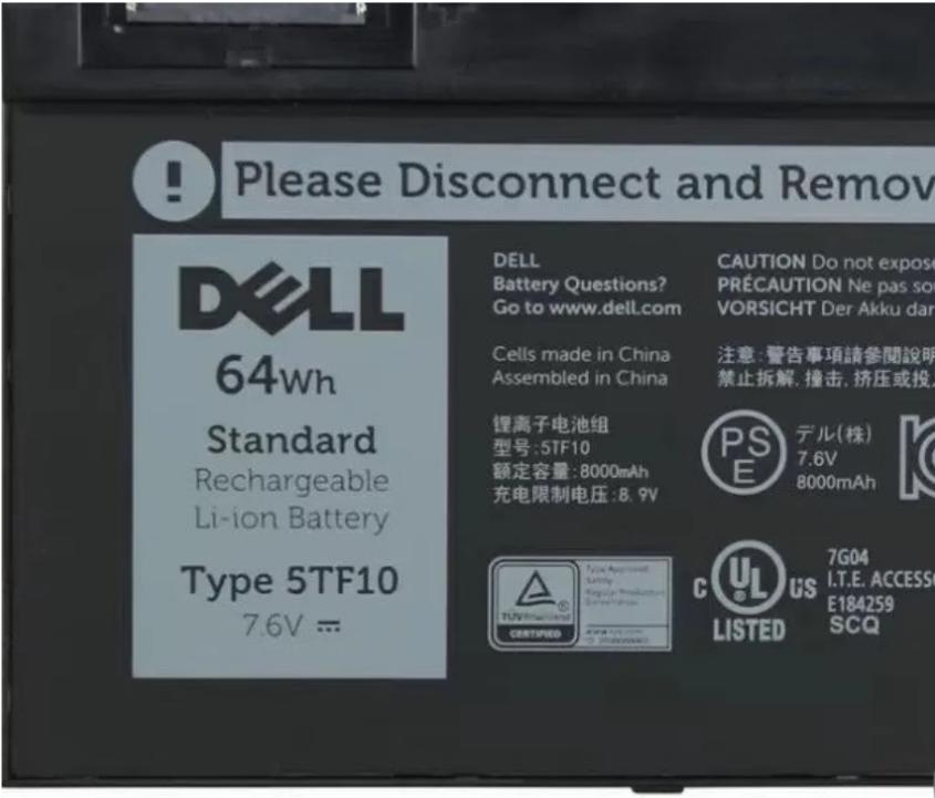 Batteria ASUNCELL 64Wh Per Dell Precision 7730/7740/7530/7540 – 7.6V, 4 Celle, Sostituisce 5TF10 RY3F9