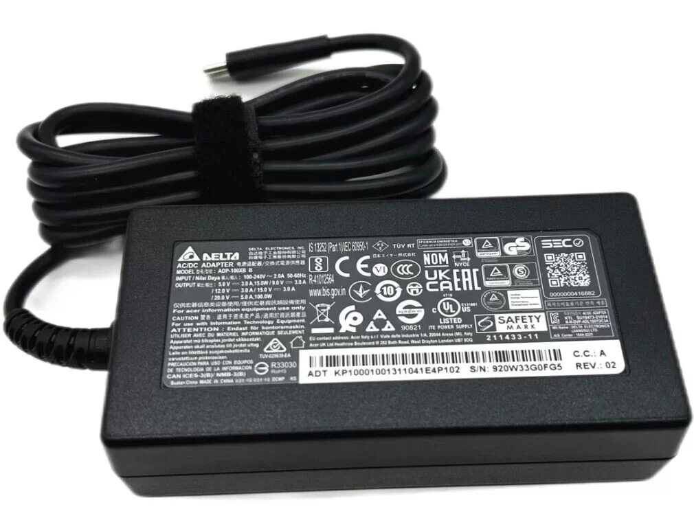Genuine 100W USB-C Acer N23C7 AC Adapter Charger + Cable