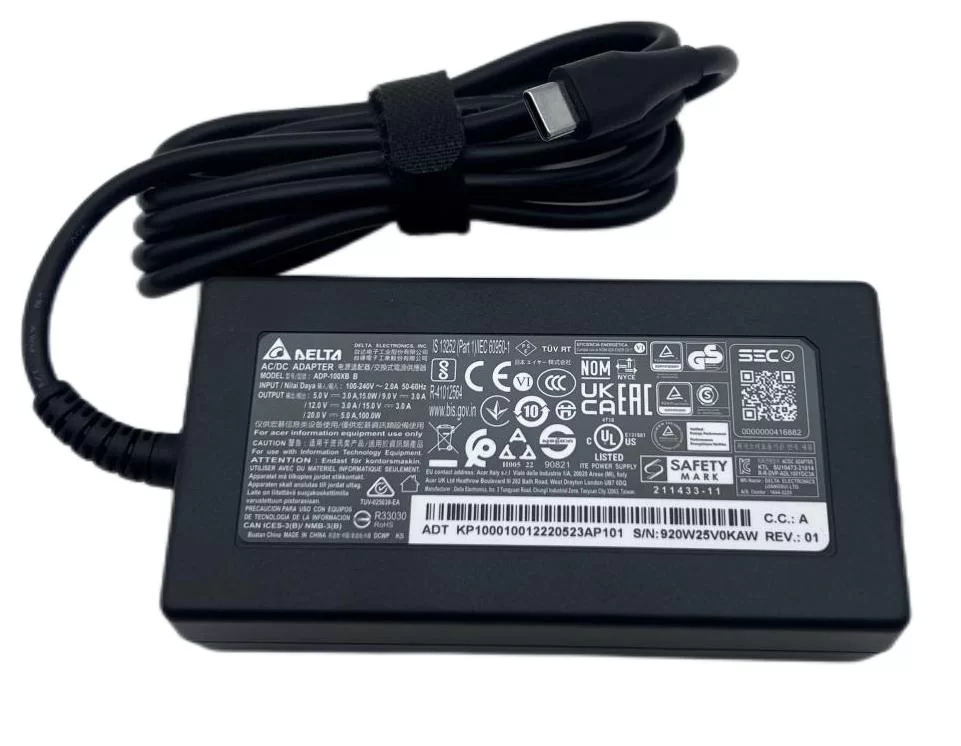 Genuine 100W USB-C Acer 27.Q7DN2.003 Charger AC Adapter + Cable