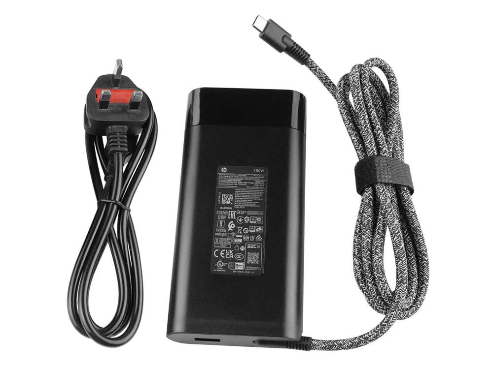 Genuine 100W USB-C HP 904082-003 904144-850 940282-003 Charger AC Adapter + Cable