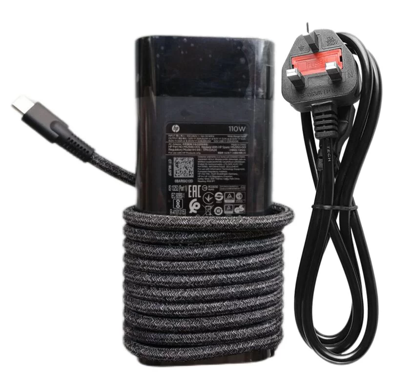 Genuine 110W USB-C/USB-A HP Dragonfly G3 6N1A0UP Charger AC Adapter + Cable
