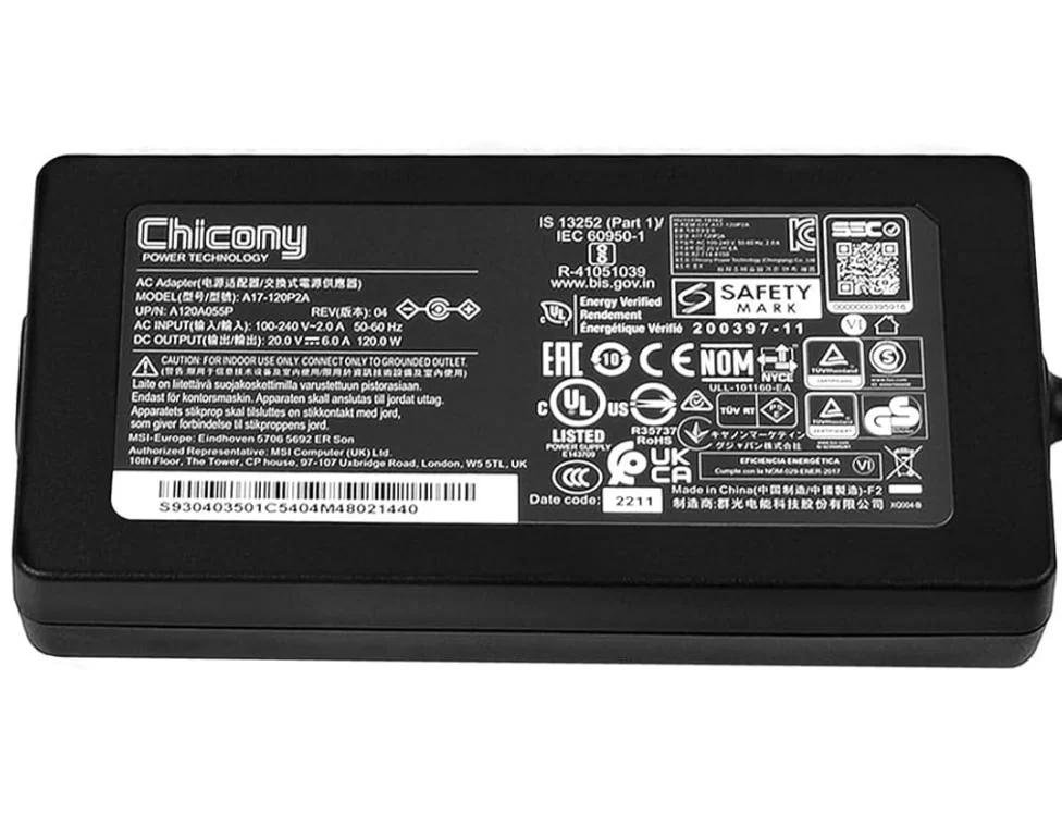 Genuine 20V 6A 120W Chicony A120A055P AC Adapter Charger + Cable