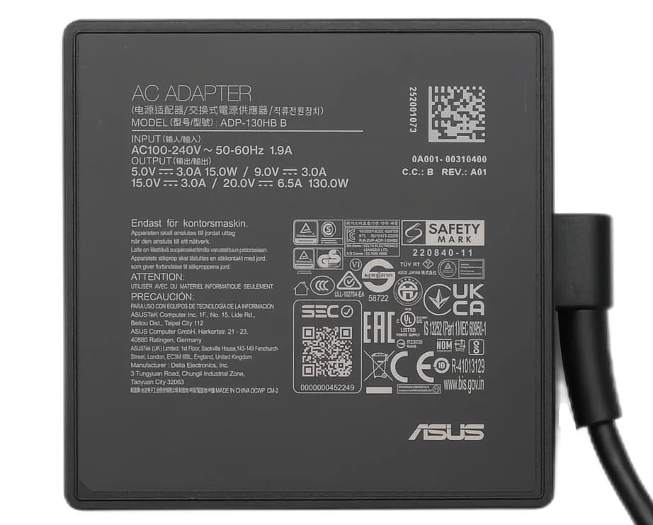 Genuine 130W USB-C Asus ADP-130HB B Charger AC Adapter + Cable