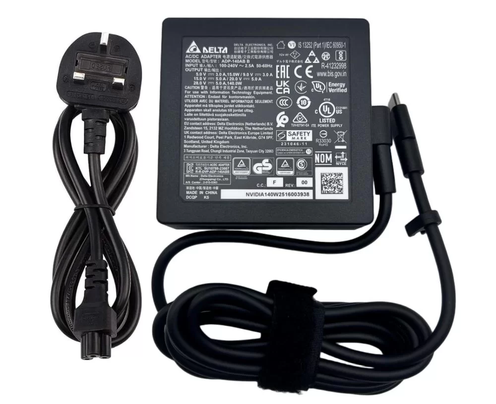 Genuine 140W USB-C MSI Delta ADP-140AB BA Charger AC Adapter + Cable