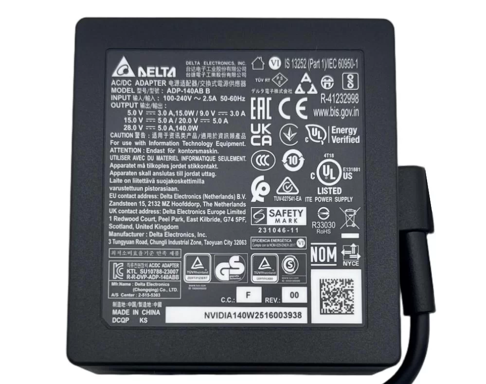 Genuine 140W USB-C MSI Prestige 14 AI Studio C1VEG(MS-14N2) Charger AC Adapter + Cable