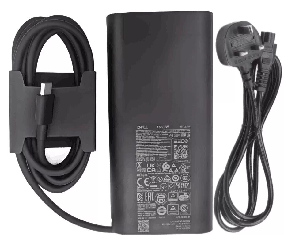 Genuine 165W USB-C Dell 0GXFW2 GXFW2 AC Adapter Charger + Cable