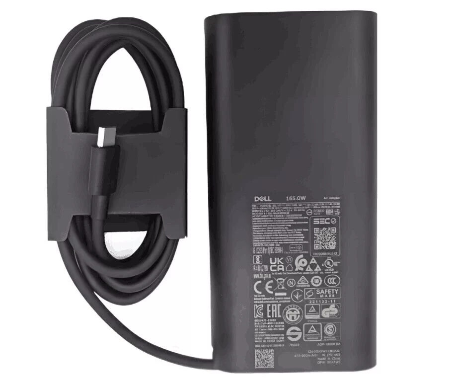 Genuine 165W USB-C Dell Precision 5680 Workstation AC Adapter Charger + Cable