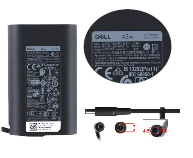 Genuine 19.5V 2.31A 45W Dell 00J2X9 AC Adapter Charger + Free Cord