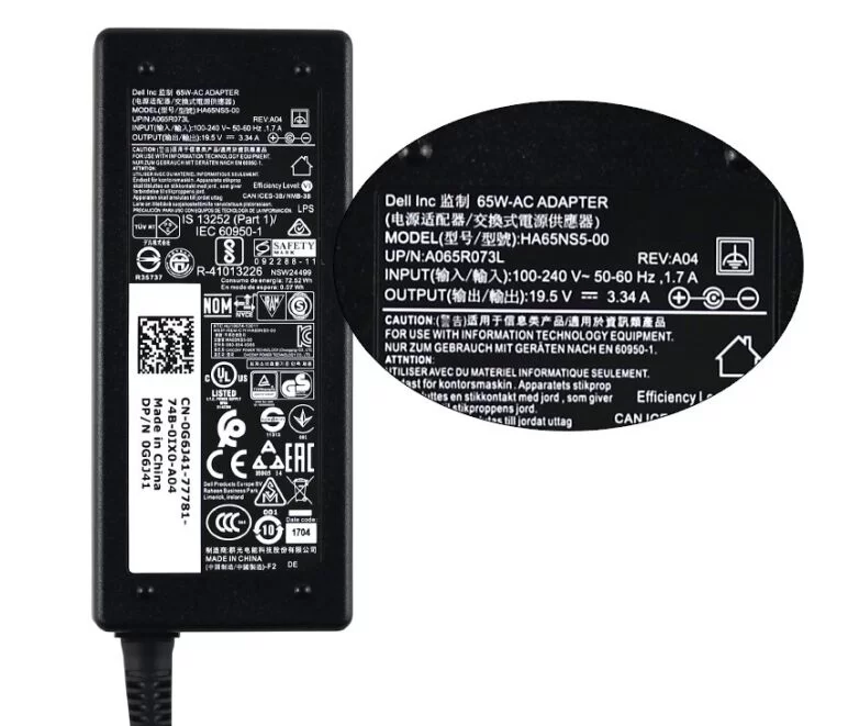 Genuine 65W 19.5V 3.34A Dell P28E002 Adapter Charger + Free Cord
