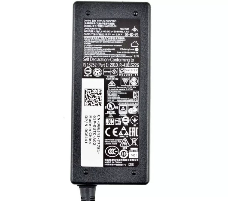 Genuine 65W 19.5V 3.34A Dell 452-BBUX AC Adapter Charger + Free Cord