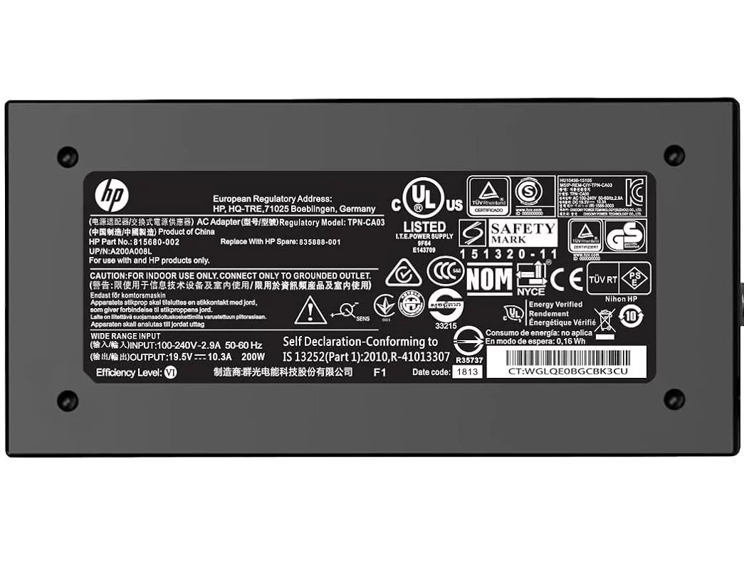 Genuine 19.5V 10.3A 200W HP 15z-fb000 Charger AC Adapter + Cable