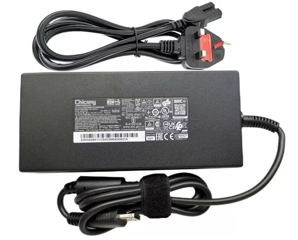 Genuine 20V 12A 240W MSI 9S7-17P211-010 AC Adapter Charger + Cable