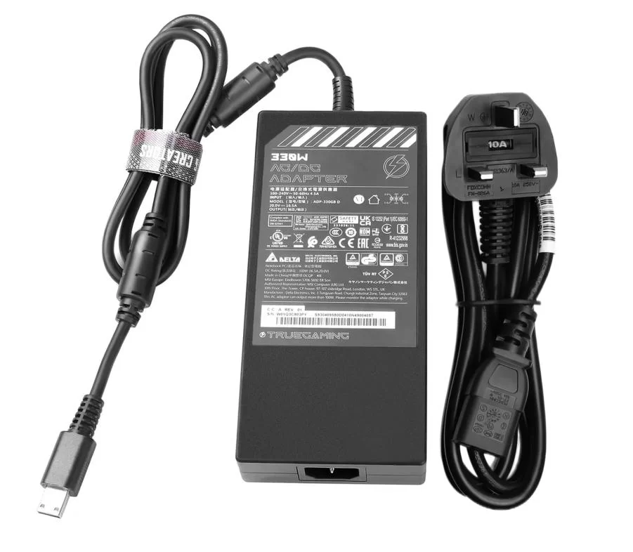 Genuine 20V 16.5A 330W MSI Raider GE78 HX 14VHG-601US i9-14900HX RTX4080 AC Adapter + Cable