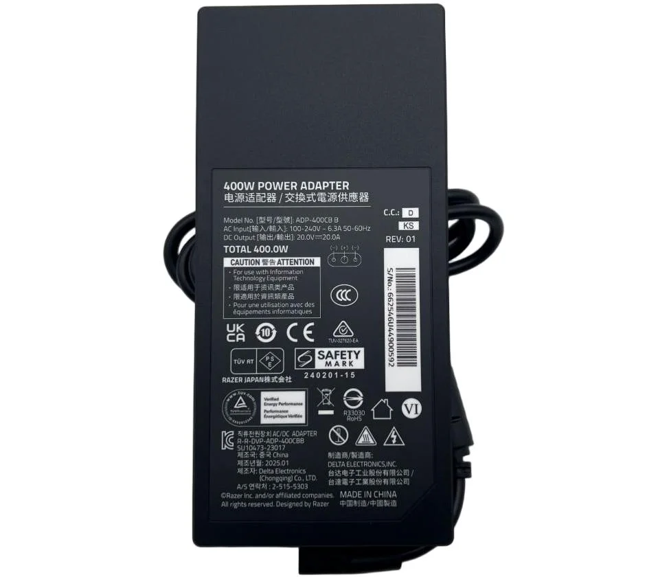 Genuine 20V 20A 400W Razer ADP-400CB B Charger AC Adapter + Cable