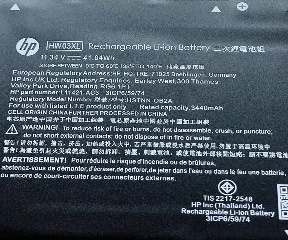 Genuine 3440mAh 41.04Wh Battery for HP 17-cn0028nb 17-cn0021no 17-cn0086ur