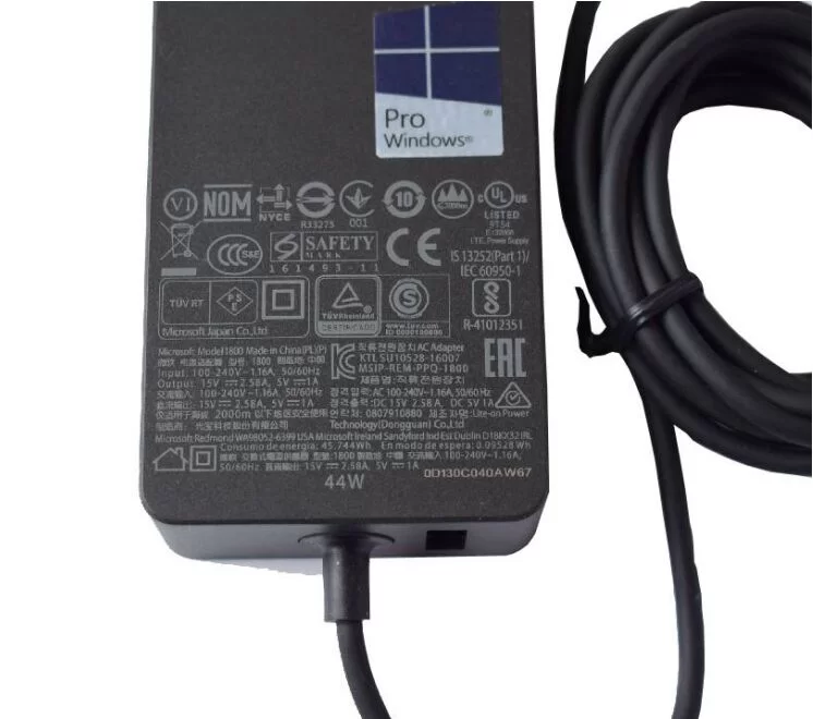Original 44W 15V 2.58A Microsoft Surface Pro 5 AC Adapter + Free Cord