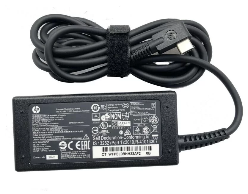Genuine 45W USB-C HP 1LV19EA 1LV20EA AC Adapter Charger + Free Cord