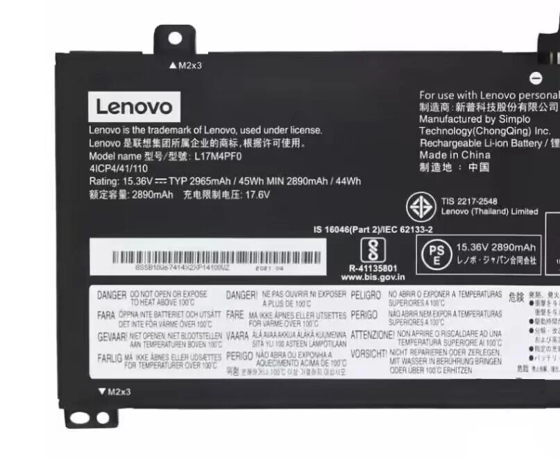 Genuine 2965mAh 45Wh Battery for Lenovo 5B10W67314