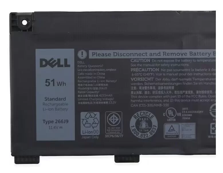 Genuine 4255mAh 51Wh Battery for Dell C9VNH