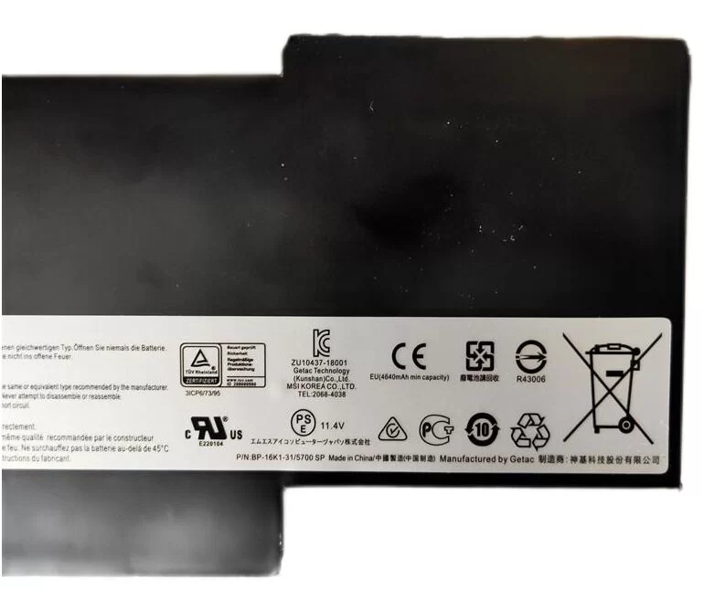 Original 4600mAh 52.4Wh MSI GF63 8RD Ms-16R1 Battery