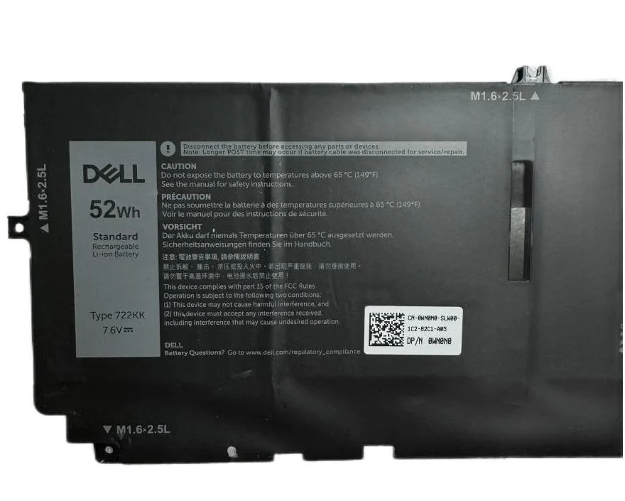 Genuine 6500mAh 52Wh Battery for Dell 2XXFW