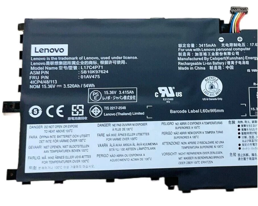 Genuine 3520mAh 54Wh Battery for Lenovo 01AV474
