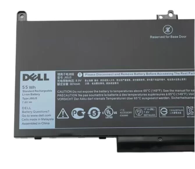 Genuine 4 Cell 7080mAh 55Wh Battery Dell 0J60J5