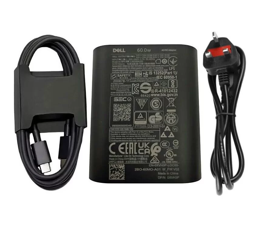 Genuine 60W Type-C Dell Latitude 13 (5340-FFPVJ) Charger AC Adapter + Cable