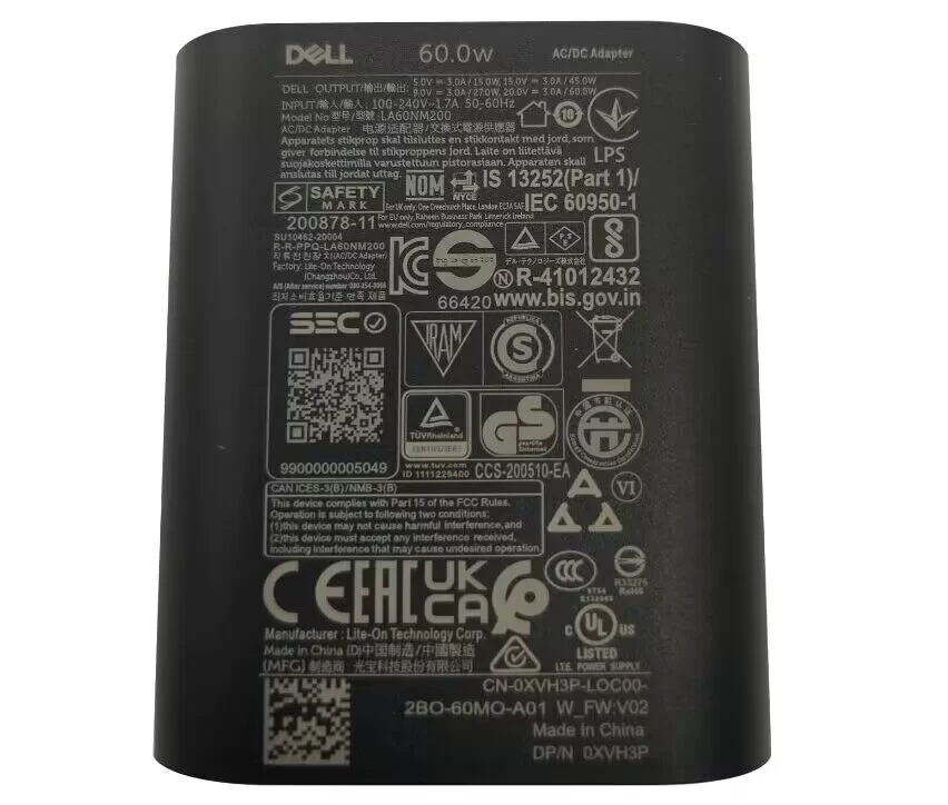 Genuine 60W Type-C Dell 28I-D1W2-A00 Charger AC Adapter + Cable