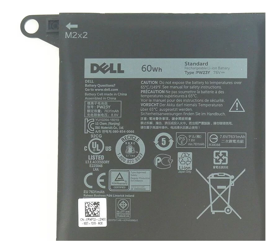 Original 60Wh Battery For Dell 0PW23Y