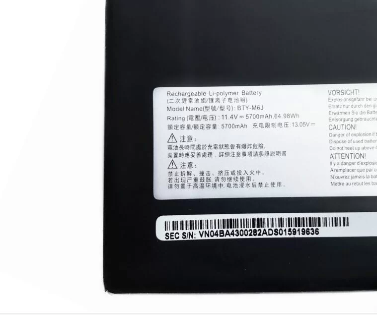 Original 5700mAh 64.98Wh Battery For MSI GS63 Stealth 8RD-002TW