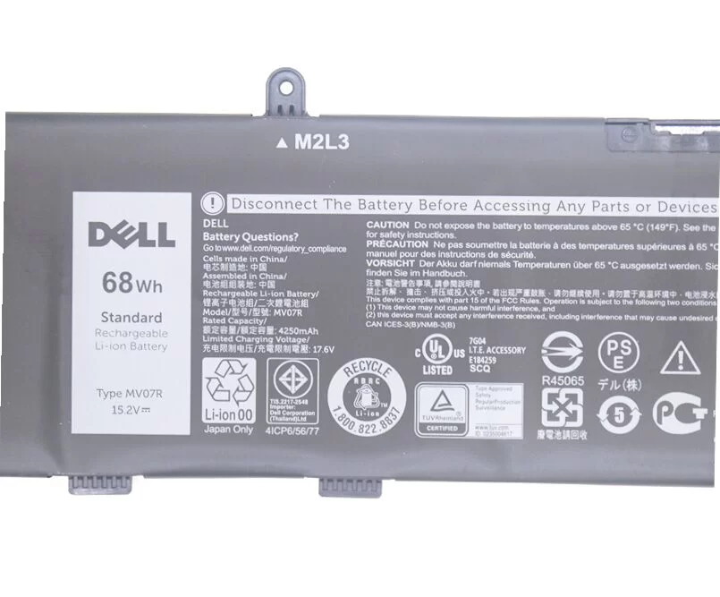 Original 4-Cell 4250mAh 68Wh Battery For Dell 72WGV