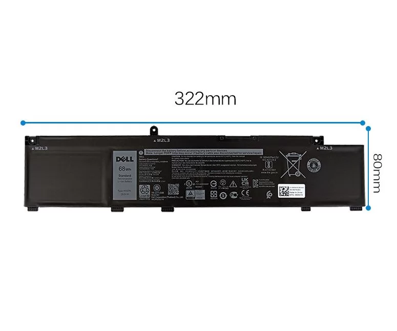 Original 4-Cell 4250mAh 68Wh Battery For Dell 72WGV