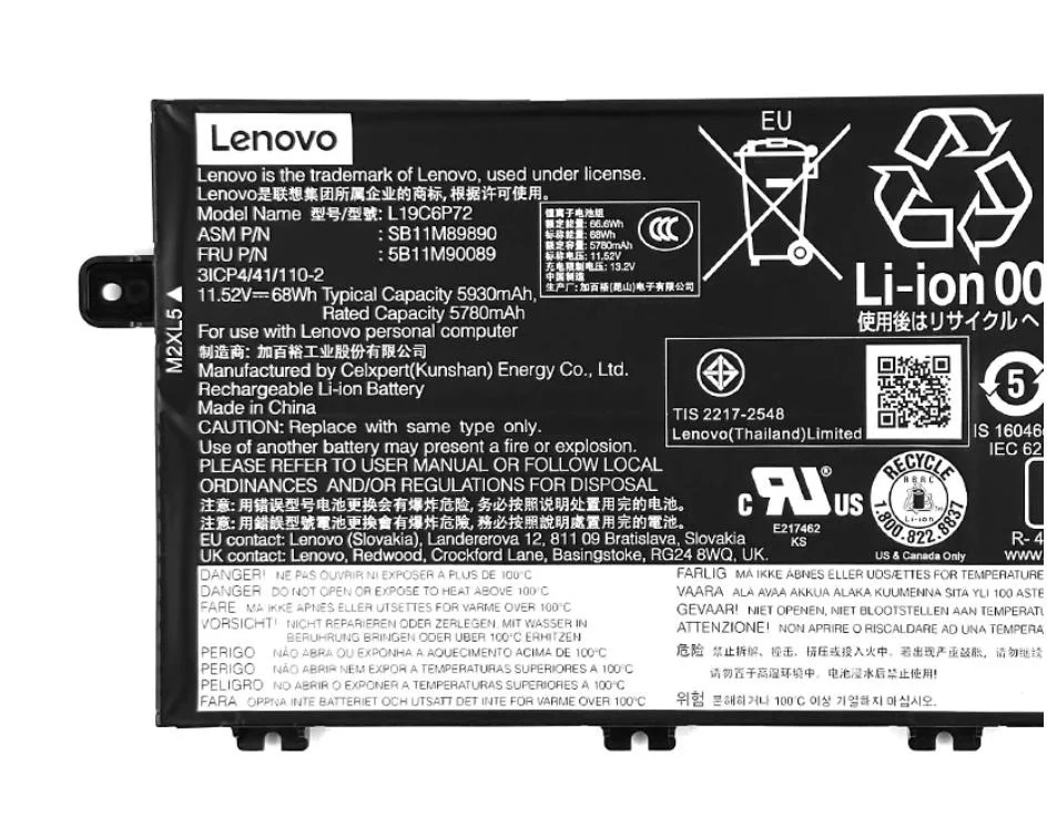 Genuine 5930mAh 68Wh Battery for Lenovo ThinkPad P15V Gen 1