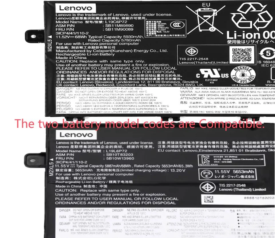 Genuine 5930mAh 68Wh Battery for Lenovo ThinkPad P15V Gen 1
