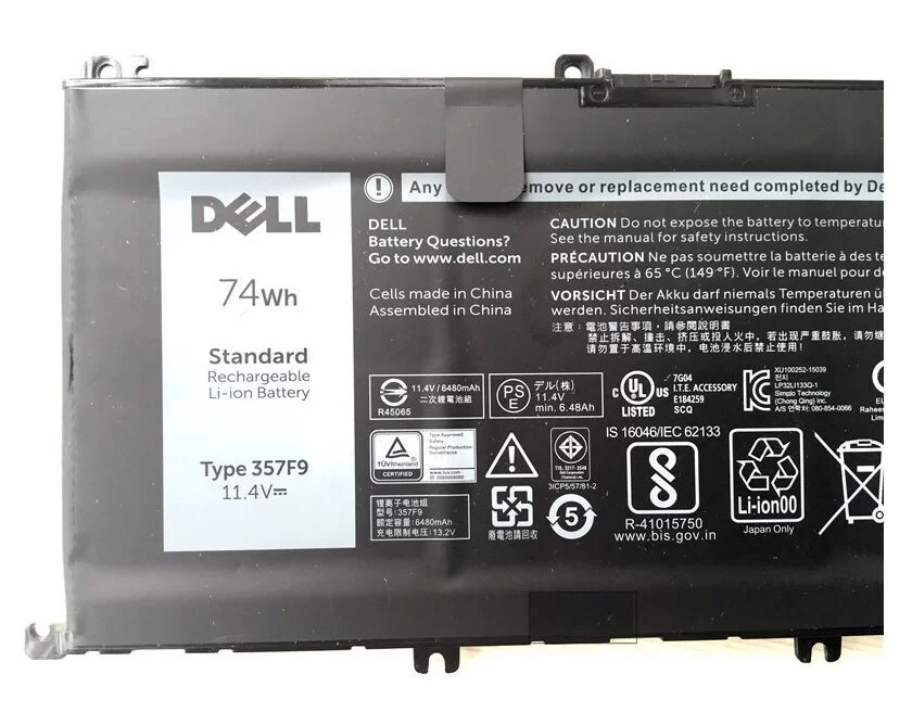 Genuine 6 Cell 6400mAh 74Wh Battery for Dell Ins 15-5577-D2548B
