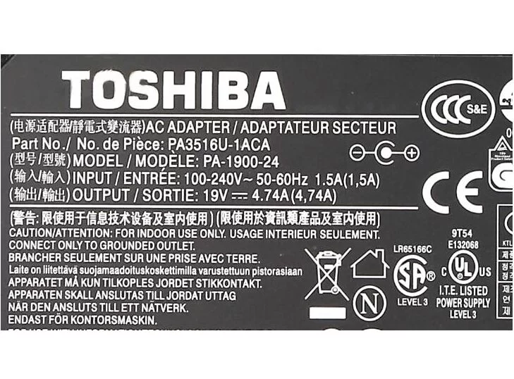 Genuine 90W Toshiba API1AD43 AC Adapter Charger + Free Cord