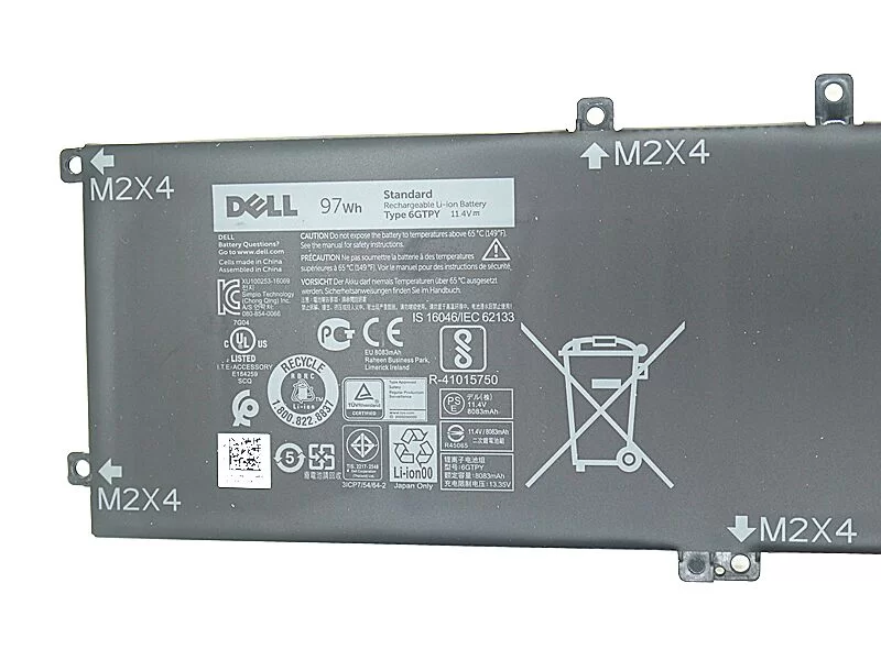 Original 6-Cell 8333mAh 97Wh Dell 06GTPY Battery