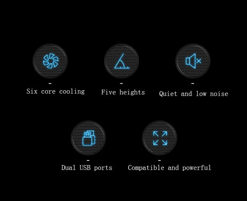 Adjustable Foldable Computer Silent Fan Radiator Base Bracket Laptop Stand for 11 inch to 15.6 inch Blue And Black