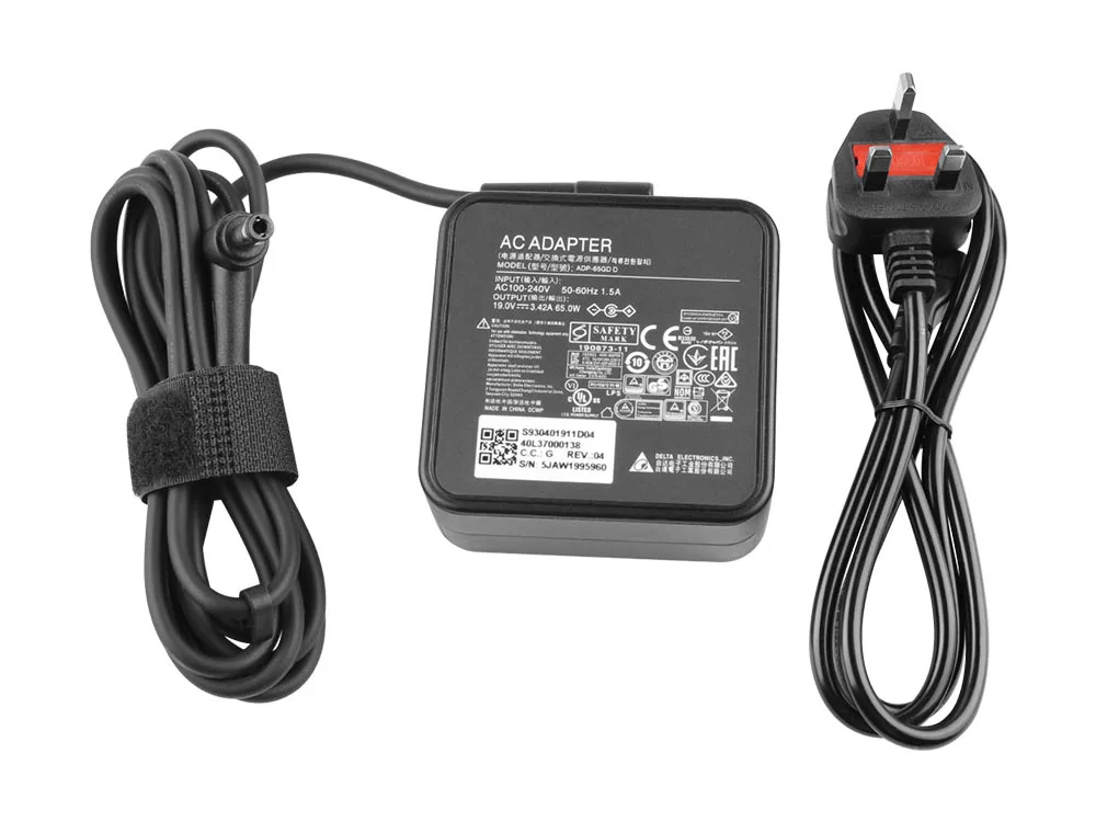 Genuine 19V 3.42A 65W MSI CX62 7QLi58H21 (0016J7-SKU3) (0016J7-SKU3) AC Adapter + Cable
