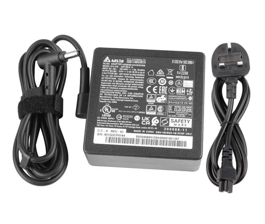 Genuine 19V 4.74A 90W MSI Modern 14 B11SBL Charger AC Adapter + Cable