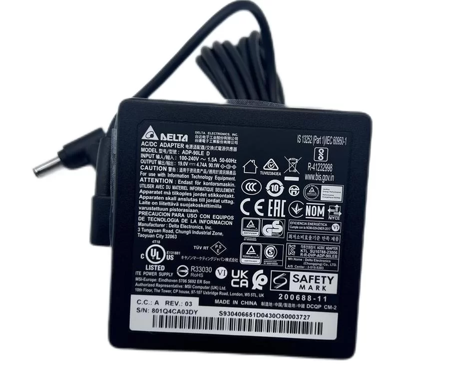 Genuine 19V 4.74A 90W MSI Modern 14 B11SBL Charger AC Adapter + Cable
