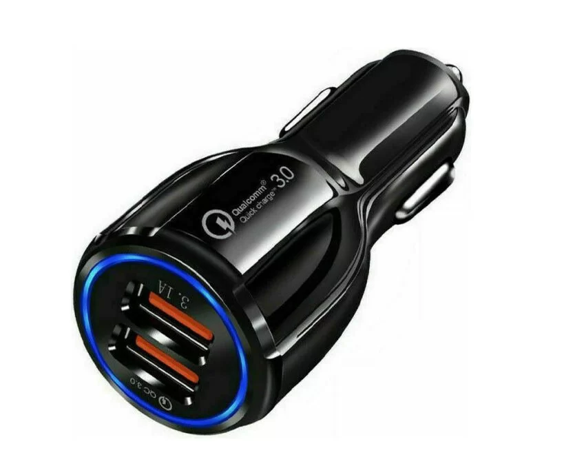Quick Charge 3.0 In Car Charger 2 Ports USB Fast Charging Adapter