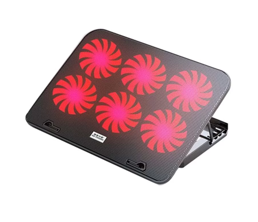 Adjustable Foldable Computer Silent Fan Radiator Base Bracket Laptop Stand for 11 inch to 15.6 inch Red And Black