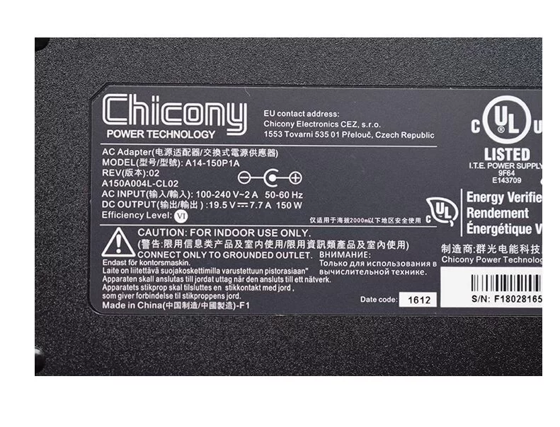 Genuine Slim 150W Gigabyte P34G v2 Power Adapter + Free Cord